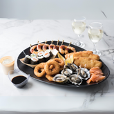 TopStyle Black Marble Oval Resin Platter